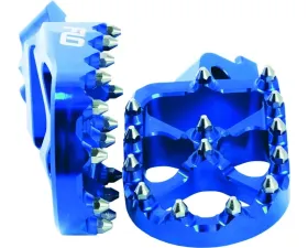 Flo Motorsports Pro Series Footpegs Blue Yamaha