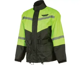 Fly Racing 2-Piece Rain Suit Black/Hi-Vis Yellow 2X-Large