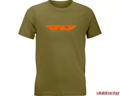 Fly Racing Youth Corporate Tee Olive/Orange Large - 352-0676YL