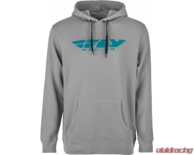 Fly Racing Corporate Pullover Hoodie Grey/Blue Large - 354-0136L