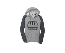 Fly Racing Women's Track Hoodie Grey Heather/Charcoal 2X-Large
