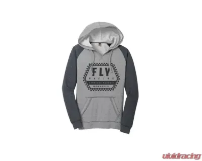 Fly Racing Women's Track Hoodie Grey Heather/Charcoal 2X-Large - 358-00852X