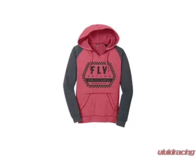 Fly Racing Women's Track Hoodie Red Heather/Charcoal 2X-Large - 358-00862X