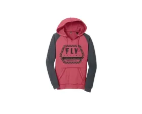 Fly Racing Women's Track Hoodie Red Heather/Charcoal Large
