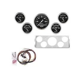 AutoMeter Direct Fit Gauge Kit 5pc Old Tyme Black Chevrolet Truck 1940-1946