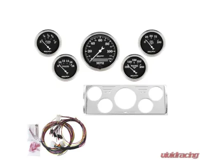 AutoMeter Direct Fit Gauge Kit 5pc Old Tyme Black Chevrolet Truck 1940-1946 - 7057-OTB