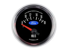 AutoMeter Electric Voltmeter Gauge 2-1/16" 8-18V Ford