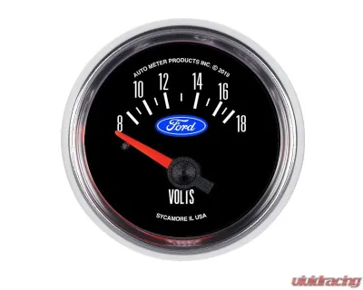 AutoMeter Electric Voltmeter Gauge 2-1/16" 8-18V Ford - 880823