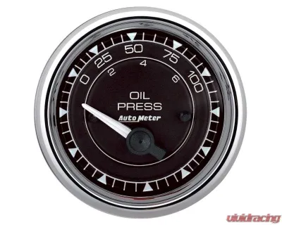 AutoMeter Chrono 2-1/16" 100PSI Electric Pressure Gauge Chrome - 9727