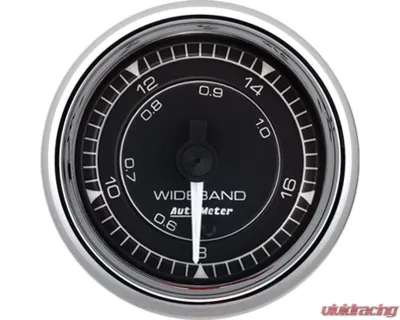 AutoMeter Chrono 2-1/16" 8:1-18:1 Stepper Motor Air/Fuel Ratio-Wideband Analog Gauge Chrome - 9770
