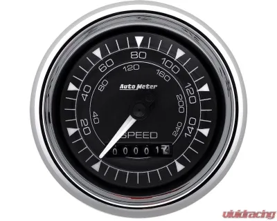 AutoMeter Chrono 3-3/8" 160MPH Electric Programmable Speedometer Gauge Chrome - 9788