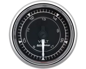 AutoMeter Chrono 2-1/16" 18V Digital Stepper Motor Voltmeter Gauge Chrome