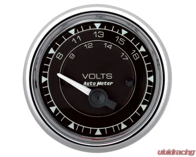 AutoMeter Chrono 2-1/16" 18V Electric Voltmeter Gauge Chrome - 9792