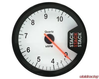 AutoMeter Tacho Clubman 80mm Wht 0410.5k RPM - ST200-04105W