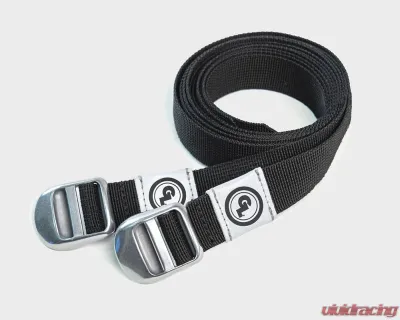 Giant Loop 1 Inch Wide Webbing Black Cinch Straps w/ Polished Aluminum Thumb Lock Fasteners - CINCH