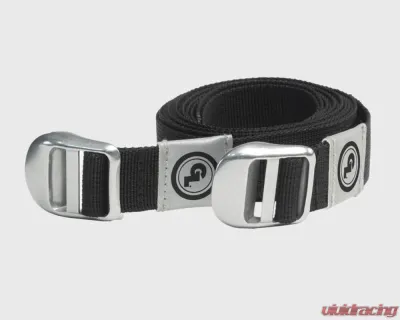 Giant Loop 1 Inch Wide Webbing Black Cinch Straps w/ Polished Aluminum Thumb Lock Fasteners - CINCH