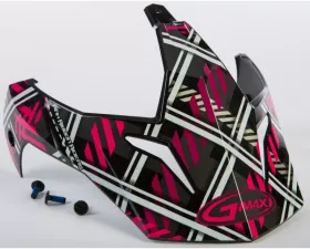 GMAX Visor w/Screws Pink Ribbon Riders Plaid Black/Pink GM-11