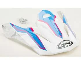 GMAX Visor w/Screws Pink Ribbon Riders White/Pink/Blue MX-86