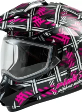 GMAX GM-11S Dual-Sport Pink Ribbon Riders Snow Helmet                                     - G21110403 - Image 3