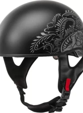 GMAX HH-65 Half Helmet Rose Naked Matte Black/Silver                                     - H1657073 - Image 2