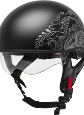 GMAX HH-65 Half Helmet Rose Naked Matte Black/Silver                                     - H1657073 - Image 4