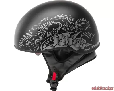 GMAX HH-65 Half Helmet Rose Naked Matte Black/Silver - H1657077