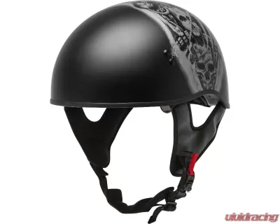GMAX HH-65 Half Helmet Tormentor Naked Matte Black/Silver - H1658074