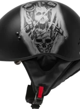 GMAX HH-65 Half Helmet Tormentor Naked Matte Black/Silver                                     - H1658074 - Image 3