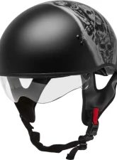 GMAX HH-65 Half Helmet Tormentor Naked Matte Black/Silver                                     - H1658074 - Image 4