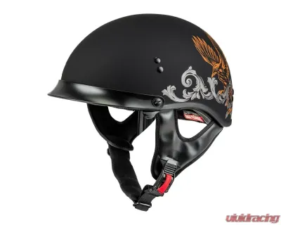 GMAX HH-65 Corvus Helmet w/ Peak Matte Black/Silver/Orange Large - H96510946