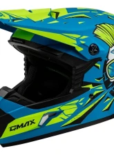 GMAX Youth MX-46Y Unstable Helmet Matte Blue/Green - Youth Small                                     - D3465180 - Image 2