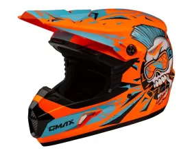 GMAX Youth MX-46Y Unstable Helmet Hi Vis Orange/Blue - Youth Large