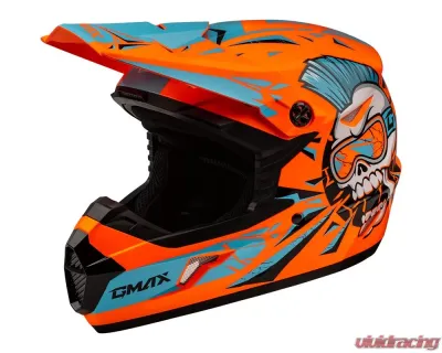 GMAX Youth MX-46Y Unstable Helmet Hi Vis Orange/Blue - Youth Small - D3465210
