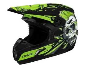 GMAX Youth MX-46Y Unstable Helmet Matte Black/Green - Youth Large