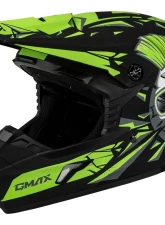 GMAX Youth MX-46Y Unstable Helmet Matte Black/Green - Youth Medium                                     - D3465221 - Image 2