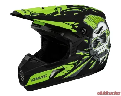 GMAX Youth MX-46Y Unstable Helmet Matte Black/Green - Youth Medium - D3465221