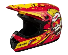 GMAX Youth MX-46Y Unstable Helmet Red/Yellow - Youth Large