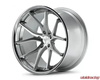 Ferrada FR2 Wheel 20x10.5 5x108 38mm Silver Machined Face Center w/ Chrome Lip - FR2201055108MS38