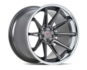 Ferrada Wheels CM2 Wheel 19x8.5 5x112 +42 Matte Graphite Gray with a Chrome Stainless Steel Lip
