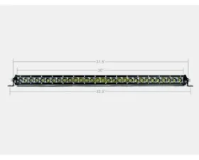 Cali Raised LED 32 Inch Slim Single Row Straight LED Light Bar 15000 Lumens Amber