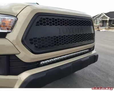 Cali Raised LED 32 Inch Lower Bumper Flush Slim Light Bar Kit 32 inch OSRAM LED Single Light Bar Bumper Light Bar Blue Backlight Tall Toyota Tacoma 2016-2021 - CR2846