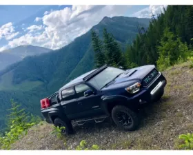 Cali Raised LED 32 Inch Lower Bumper Flush LED Light Bar Brackets Kit 5D Optic 32 inch OSRAM LED Bar Combo Beam Bumper Light Bar Blue Backlight Small Toyota Tacoma 2005-2015