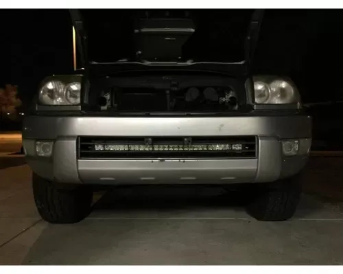Cali Raised LED 32 Inch Lower Bumper Hidden LED Light Bar Brackets Kit 5D Optic 32 inch OSRAM LED Bar Combo Beam Bumper Light Bar Amber Backlight Tall Toyota 4Runner 2003-2009 - CR2511