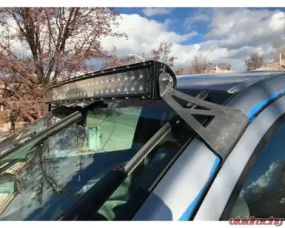 Cali Raised LED 5D Optic 52" OSRAM Dual Row Curved Bar Spot Beam w/ Blue Backlight Roof Bracket Kit Toyota Tundra 2007-2021 - CR2549