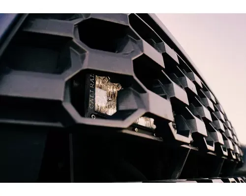 Cali Raised LED 32 Inch Upper Grille LED Light Bar Brackets Kit 5D Optic 32 inch OSRAM LED Bar Combo Beam // LED Light Bar - Blue Backlight - TallToyota Tacoma 2016-2021 - CR2572