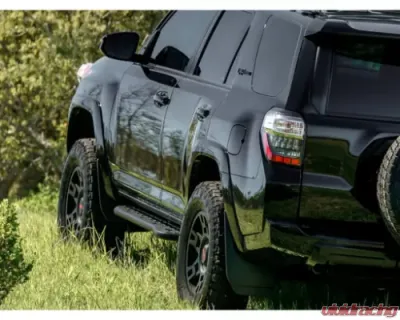 Cali Raised LED Step Edition Bolt On Rock Sliders Kick Out Powder Coat Bedliner Toyota 4Runner 2010-2021 - CR2684