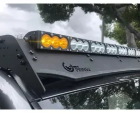 Cali Raised LED Dual Function Amber/White LED Light Bar Prinsu Mounting Bracket Kit Include Dual Function LED Light Bar (1) Single Leg Wiring Harness