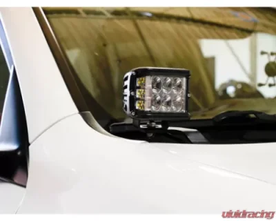 Cali Raised LED Low Profile LED Ditch Light Brackets Kit (2) 3X2 18W Amber LED Pods Ditch Lights Switch Blue Backlight Small Lexus GX 460 2010-2021 - CR2807