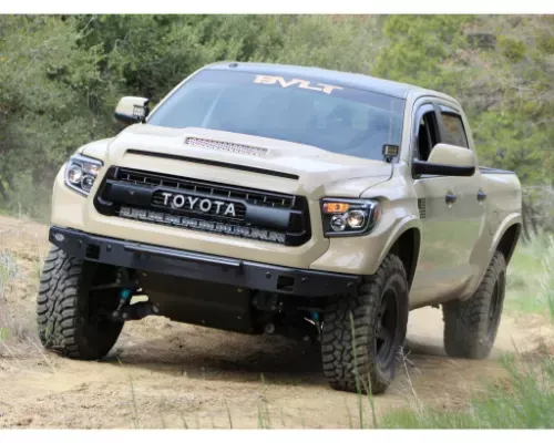 Cali Raised LED 2 Spot Beam w/out Switch 42" Hidden Grille Curved LED Light Bar Bracket Kit Toyota Tundra 2014-2021 - CR3136