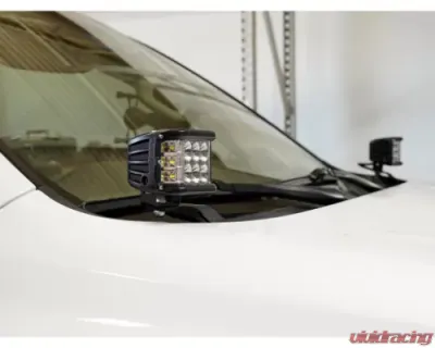 Cali Raised LED Low Profile Ditch Light Brackets Kit (2) 3X2 18W Amber LED Pods No Switch Toyota 4Runner 2003-2009 - CR2814